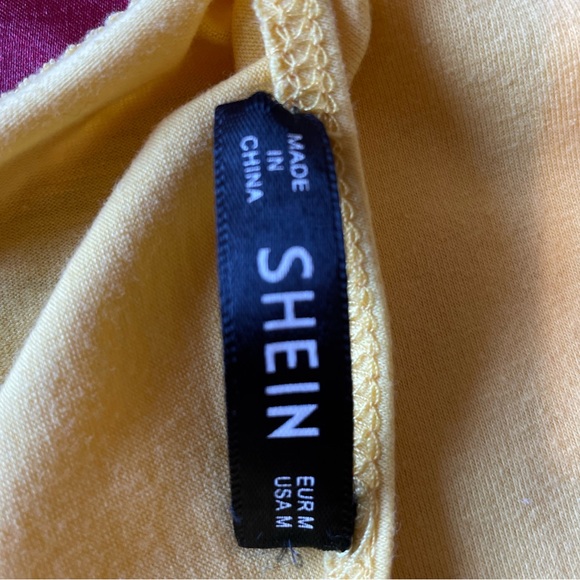 Medium Yellow SHEIN one shoulder crop top - Picture 4 of 4